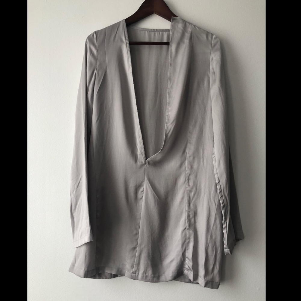Ann Demeulemeester silk satin blend tunic top